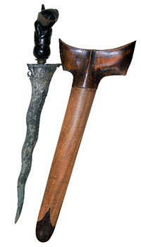 Keris semasa pertempuran dengan British di Kota Setia